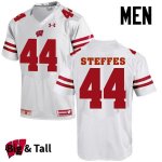 Men's Wisconsin Badgers NCAA #44 Eric Steffes White Authentic Under Armour Big & Tall Stitched College Football Jersey UM31R28SW